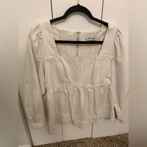 Tuckernuck ivory heyward denim top
